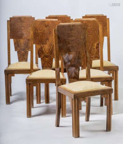 Six Art Deco chairs,early 20th century