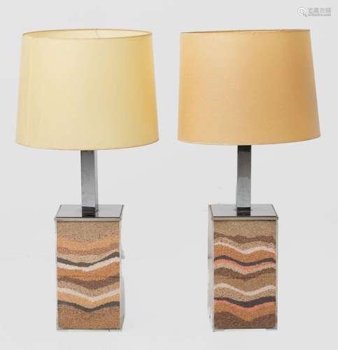 Pair of methacrylate table lamps, 1980s