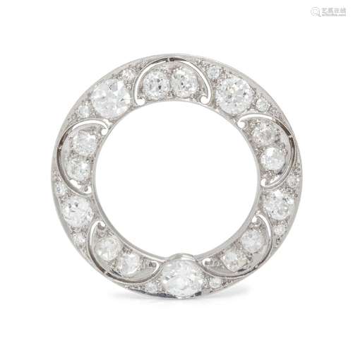 EDWARDIAN, DIAMOND CIRCLE BROOCH