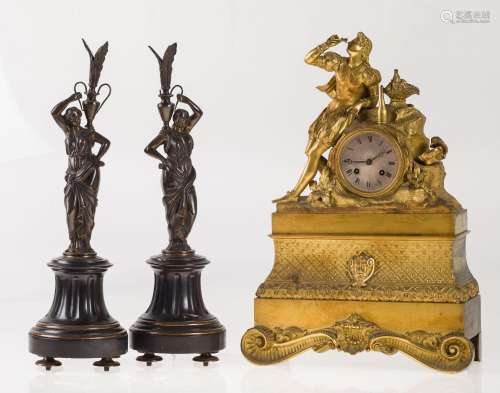 Louis Philippe gilt bronze clock, France, mid-19th century