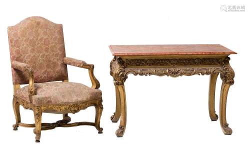 Louis XV style coffee table, mid-20th century