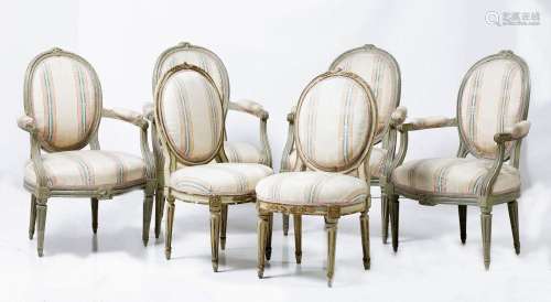 Pair of Louis XVI chairs, 19th - 20th century