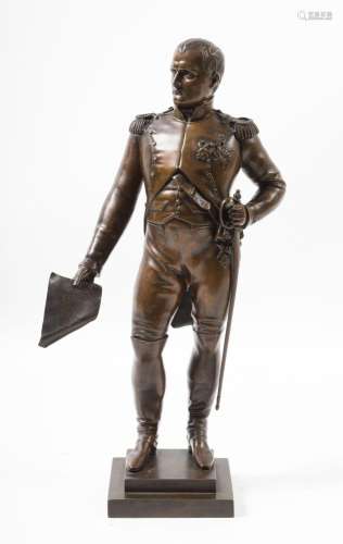 "Napoleon", patinated bronze sculpture, with engra...