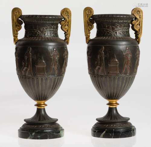 Pair of Empire style urns, France, late-19th century