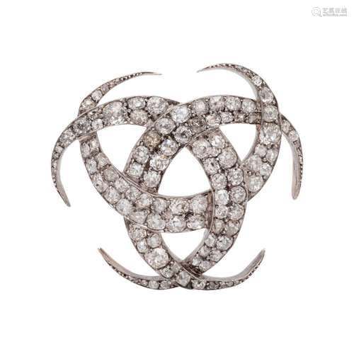 VICTORIAN, DIAMOND BROOCH