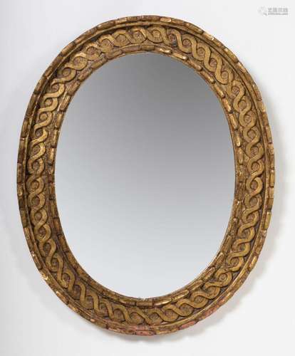 Oval mirror following models of the 18th century, Spain, mid...