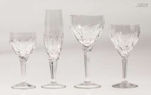 Transparent cut crystal glassware,20th century