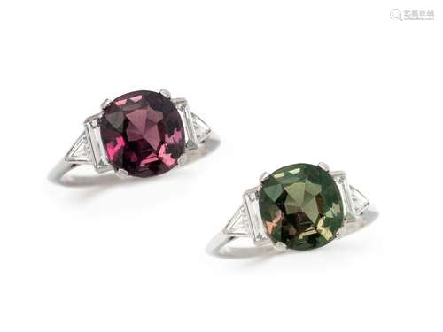 ALEXANDRITE AND DIAMOND RING