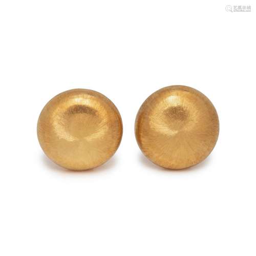 BUCCELLATI, YELLOW GOLD EARCLIPS