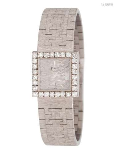 PIAGET, REF. 3811 18K WHITE GOLD AND DIAMOND WRISTWATCH