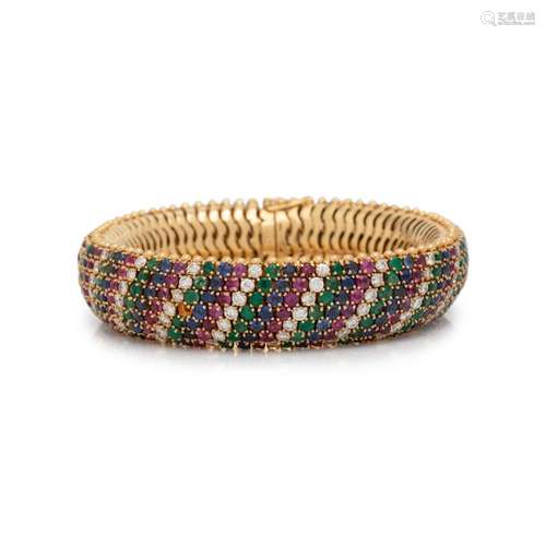 MULTIGEM AND DIAMOND BRACELET