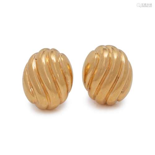 CARTIER, YELLOW GOLD EARCLIPS