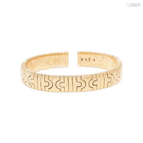 BVLGARI, YELLOW GOLD `PARENTESI` CUFF BRACELET