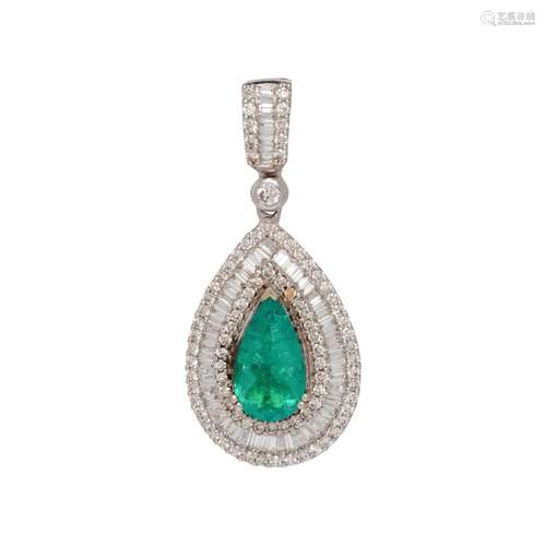 EMERALD AND DIAMOND PENDANT