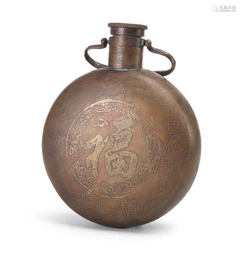 清 福字銅壺