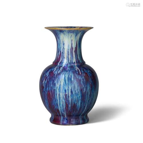 A FLAMBÉ-GLAZED BALUSTER VASE 19th century