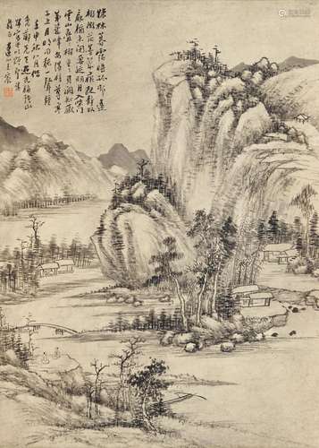 WANG CHEN (1720-1797)  Landscape, 1752