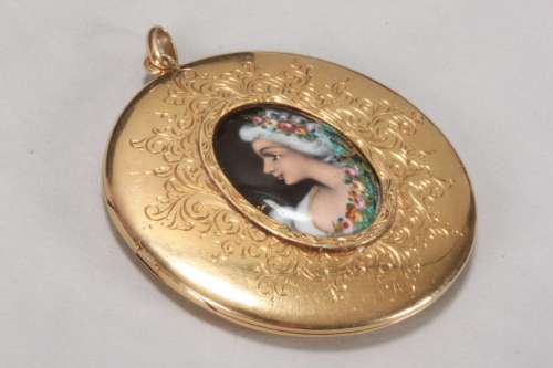 Early 20th Century 18ct Gold and Enamel Locket,