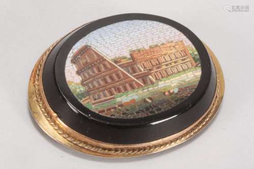 19th Century 9ct Gold Micro Mosaic Brooch,