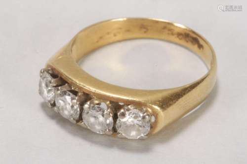 18ct Gold and Clear Stone Ring,
