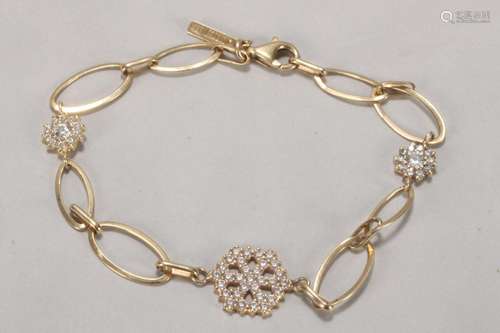 14ct Yellow Gold `Snowflake` Bracelet,