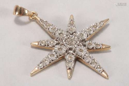 9ct Gold and Diamond Star Pendant,