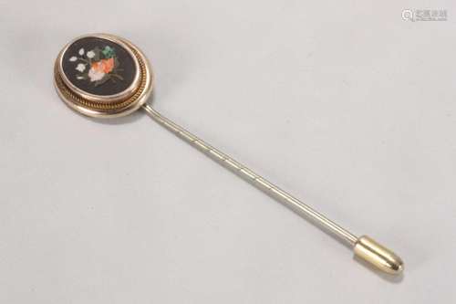 Late 19th Century Gold & Pietra Dura Stick Pin,