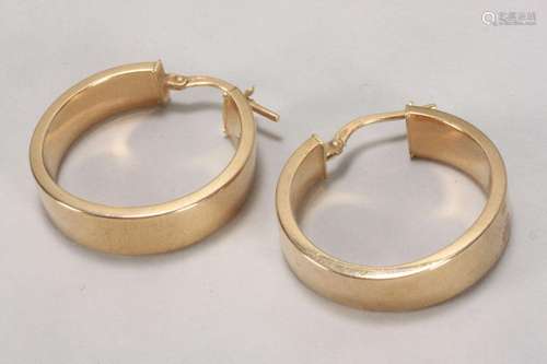 Italian 9ct Gold Hoop Earrings,