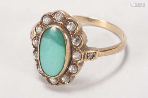 9ct Gold and Clear Stone Ring,