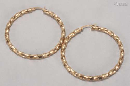 Italian 9ct Gold Hoop Earrings,