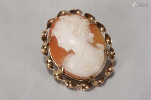 9ct Gold Cameo Brooch,