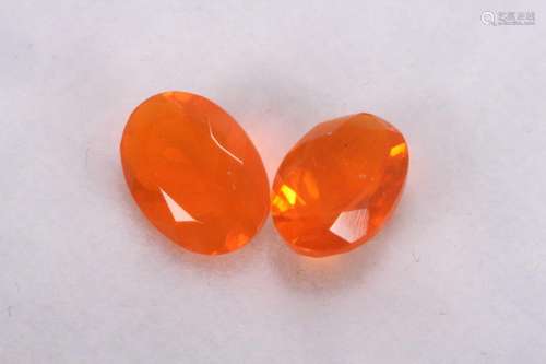 Pair of Orange Fire Opals,