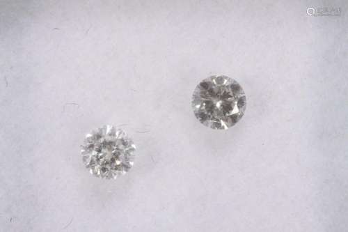 Pair of Small Round Cut Diamonds,