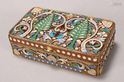 Russian Gilt Silver Enamel Snuff Box,