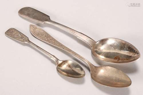 Two Russian Silver Spoons,