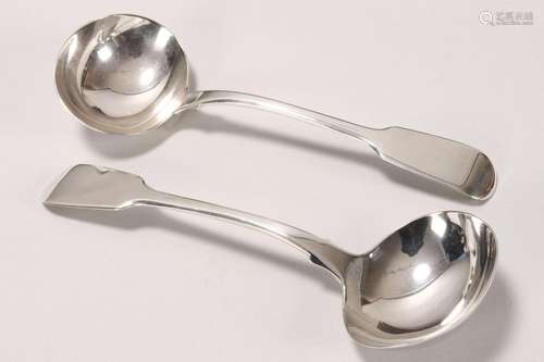 Pair of George IV Sterling Silver Sauce Ladles,