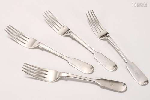 Four Victorian Sterling Silver Forks,