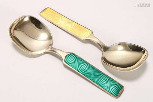 Pair of Norwegian Sterling Silver Spoons,