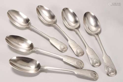 Six William IV Sterling Silver Table Spoons,