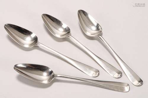 Four George VI Sterling Silver Tea Spoons,