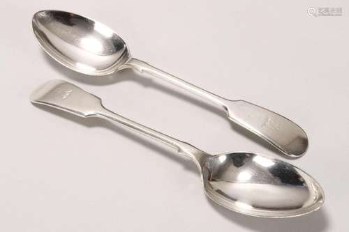 Pair of George V Sterling Silver Dessert Spoons,