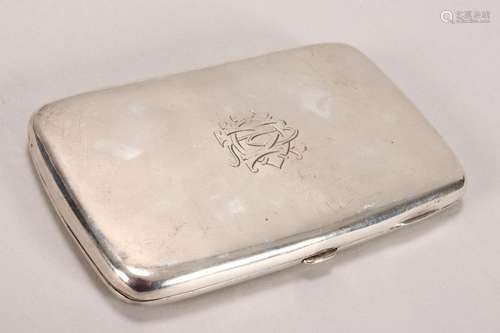 Large George VI Sterling Silver Cigarette Case,