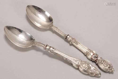 Two Victorian Sterling Silver Spoons,