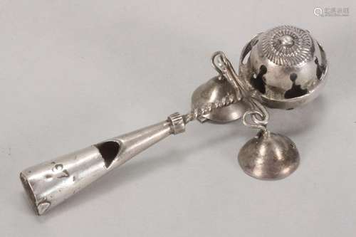 Indian Silver Baby`s Rattle,