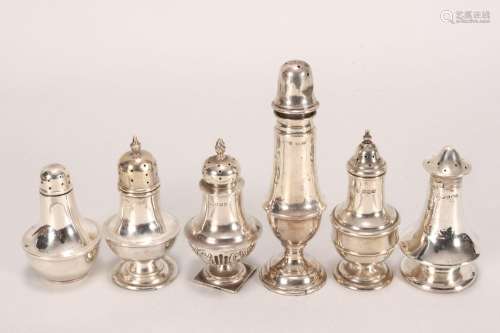 Quantity of English Sterling Silver Cruets,