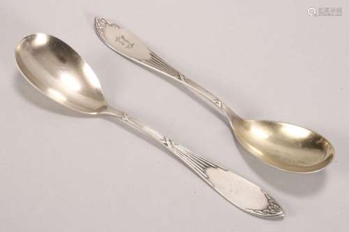 Pair of German Silver Spoons,