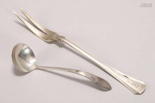 Silver Pickle Fork and Spoon