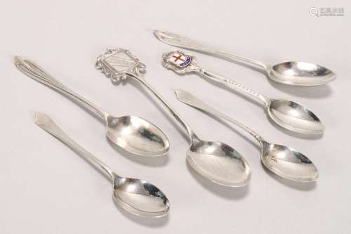 Six English Sterling Silver Coffee Spoons,