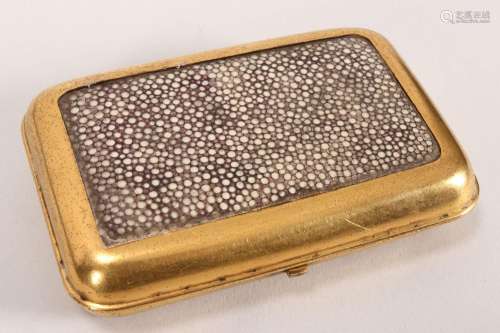 Victorian Shagreen and Gilded Brass Cheroot Case,