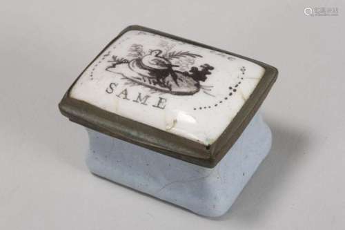 George III Bilston Enamel Patch Box, c.1780,